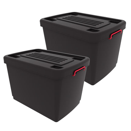 Set 2 Contenedores De Plástico Heavy Box 95 Lts