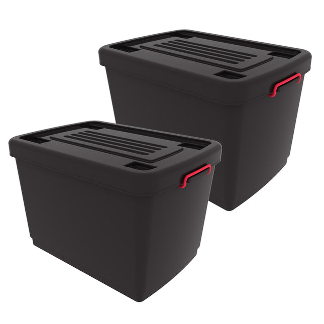 Set 2 Contenedores De Plástico Heavy Box 95 Lts