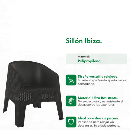 Set 2 Sillones Ibiza Rattan