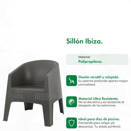Set 2 Sillones Ibiza Rattan