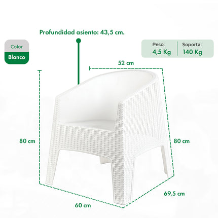 Set 2 Sillones Ibiza Rattan