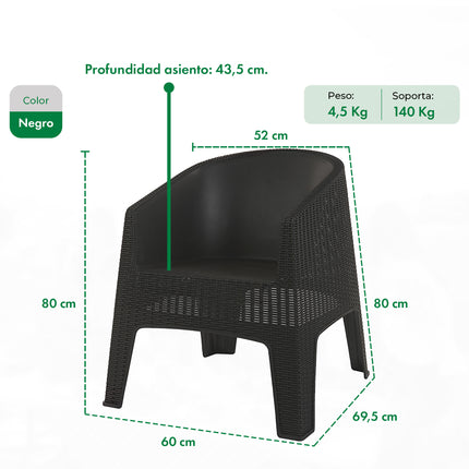 Set 2 Sillones Ibiza Rattan