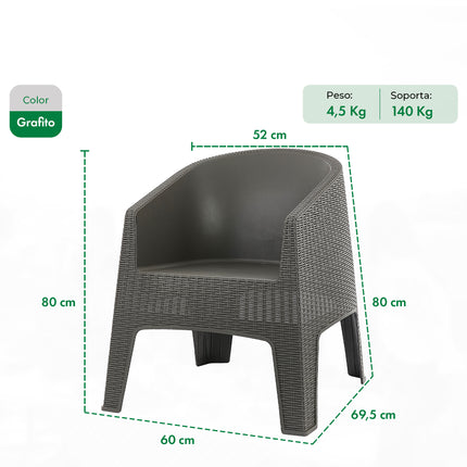 Set 2 Sillones Ibiza Rattan